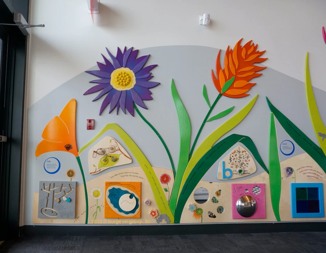 Interactive flowers at the library