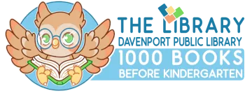 The 1000 Books Before Kindergarten logo, depicting an owl reading a book.